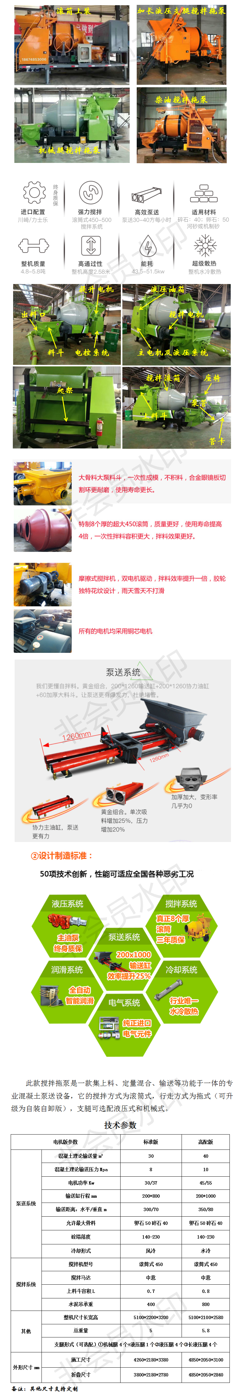 攪拌拖泵,攪拌天泵,車(chē)載攪拌泵,混凝土濕噴機(jī),臂架泵,混凝土輸送泵